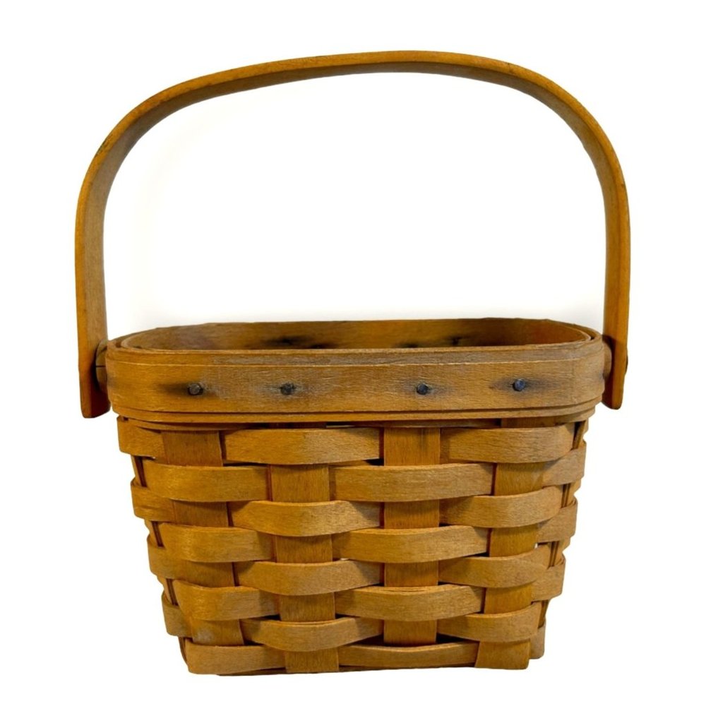 Vintage Longaberger Dresden Basket Swing Handle Small American Cancer Society